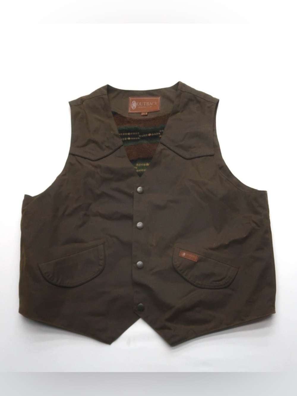 Outback Trading Company Mens “Cliffdweller” oilskin vest - Size Large